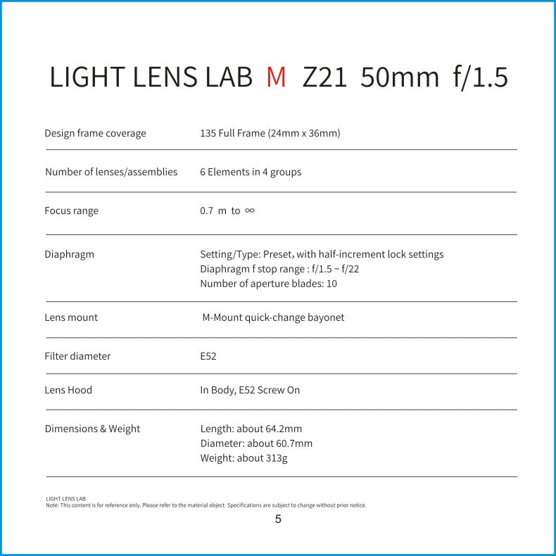 Light Lens Lab, Light Lens Lab 50mm, Light Lens Lab 50mm f1.5, Light Lens Lab Z21, Light Lens Lab S21, Leica, Leica Camera, Light Lens Lab M mount, M-Mount. Leica 50mm